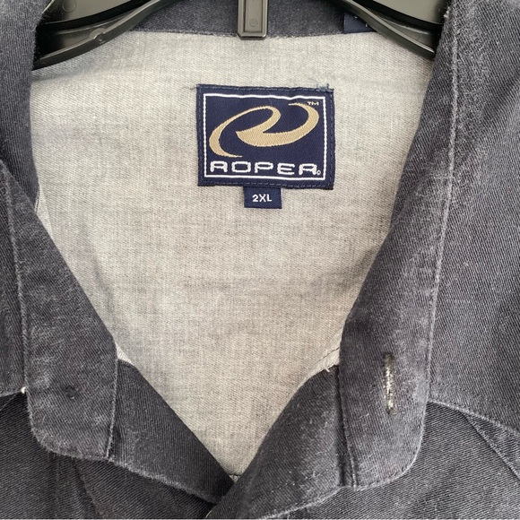 Roper Men's Black Pearl Snap 2XL - Picture 4 of 5